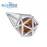 Silver Baltic Amber Pendant with Chain
